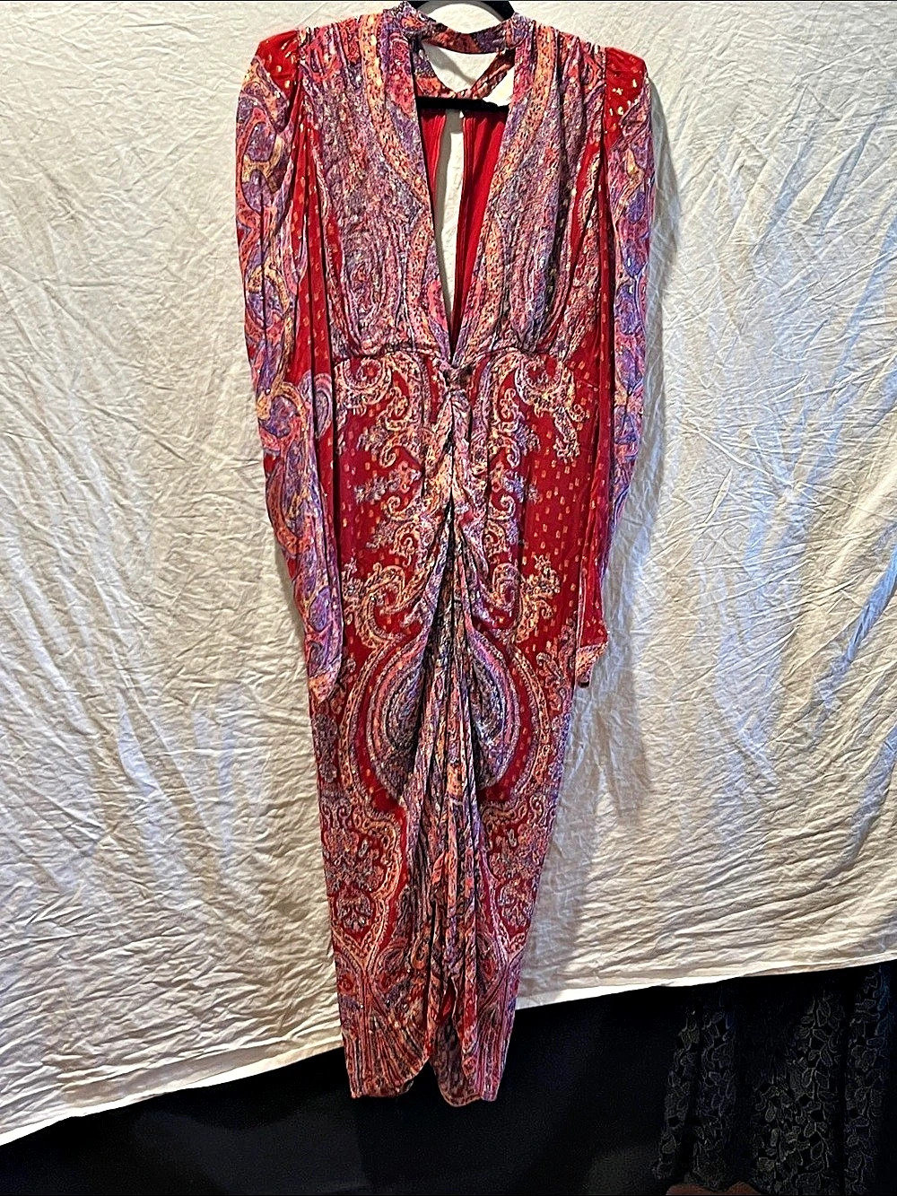 Rococo Sand Paisley Dress Red & Purple Large